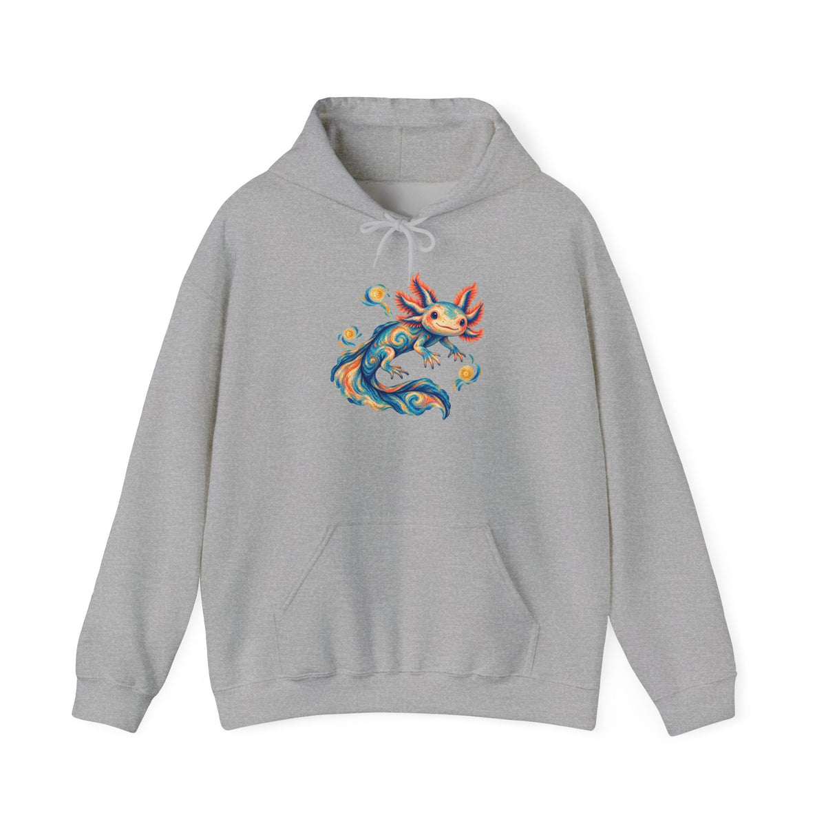 Starwater Axolotl in Turquoise and Coral Pullover Hoodie