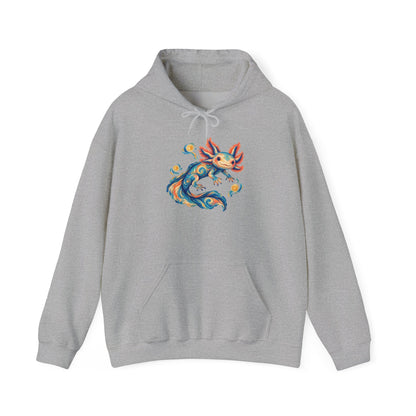 Starwater Axolotl in Turquoise and Coral Pullover Hoodie