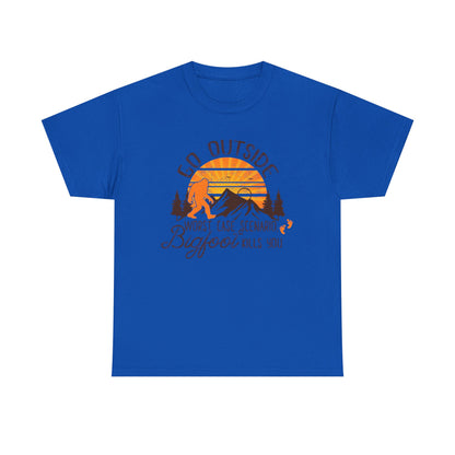 Go Outside Bigfoot T-Shirt | Funny Outdoor & Camping Tee