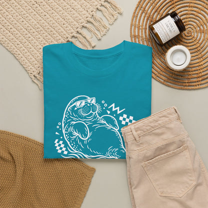 Retro floating manatee mascot T-Shirt