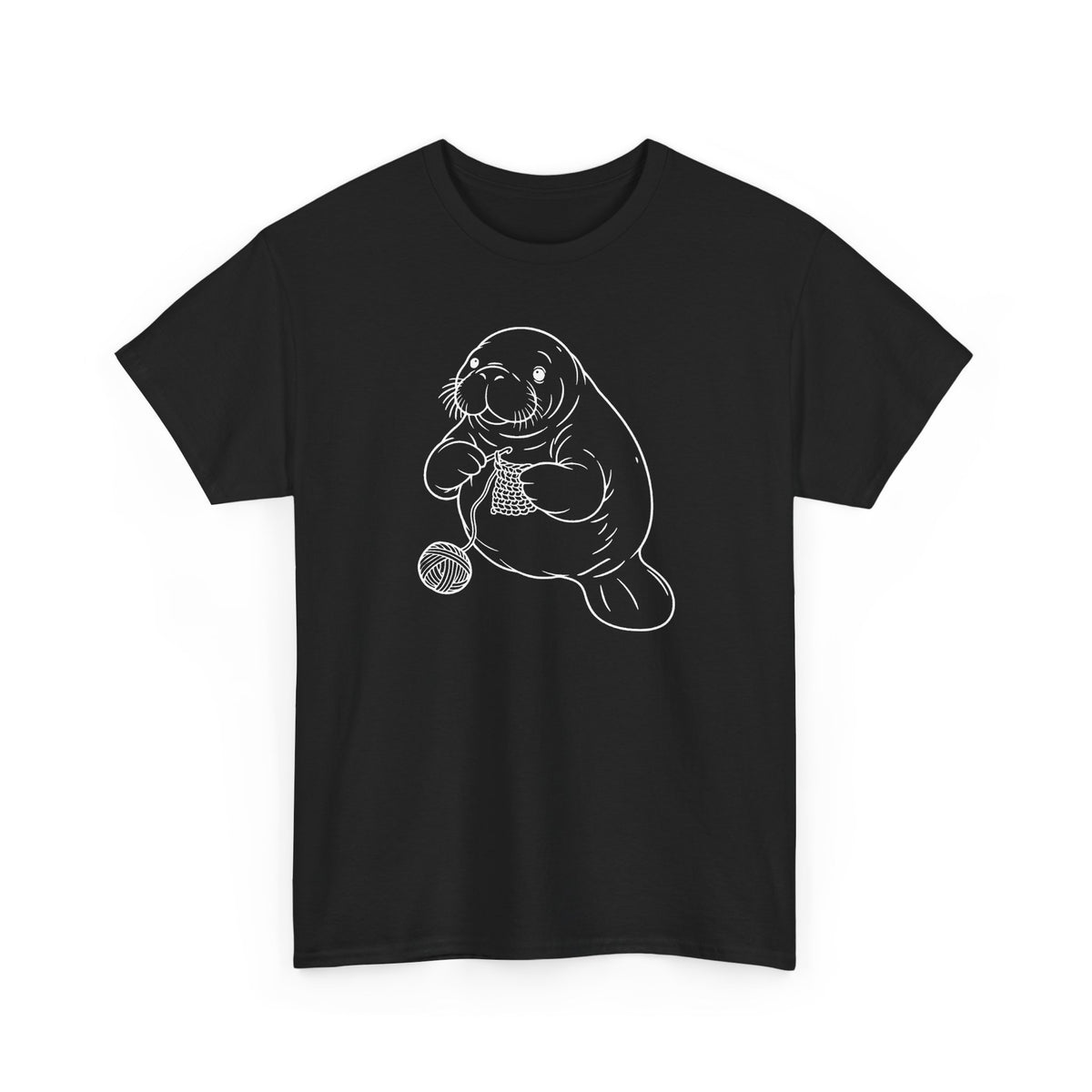Chubby Mermaid Coastal Crochet Manatee T-Shirt