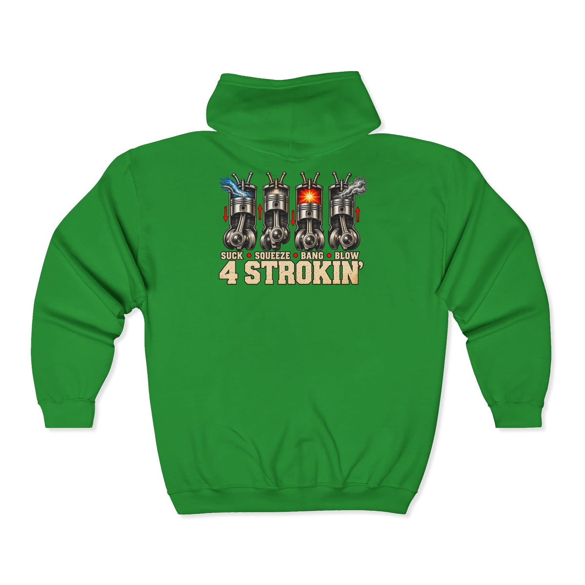 Four Strokin’ – Gildan 18600 Zip-Up Hoodie | 005