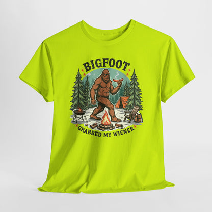 Bigfoot Grabbed My Wiener T-Shirt | Funny Camping Tee