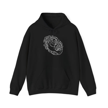 Groovy Spectacled Manatee with Daisy Pullover Hoodie