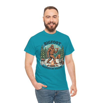 Bigfoot Grabbed My Wiener T-Shirt | Funny Camping Tee