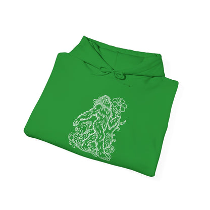 Swaying Sasquatch with a Flower Pullover Hoodie