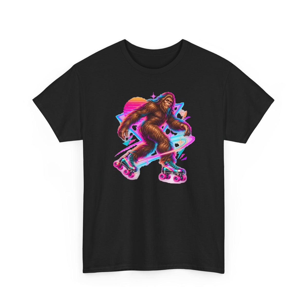 Neon Bigfoot on Roller Skates T-Shirt