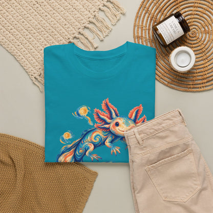Starwater Axolotl in Turquoise and Coral T-Shirt