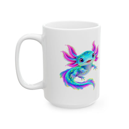 Electric Axolotl in Motion Mug