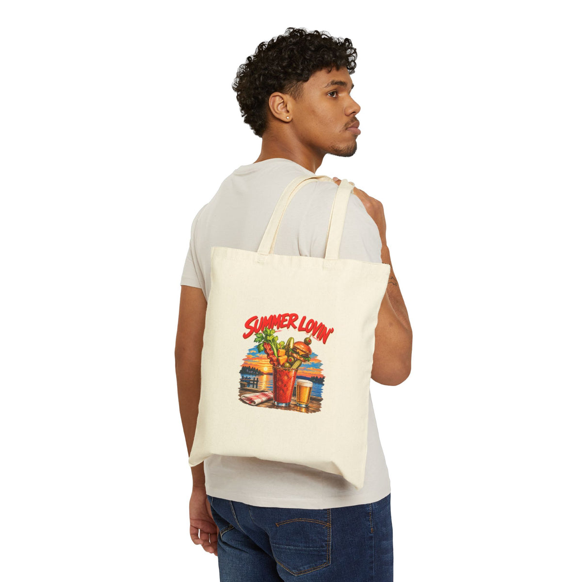 Summer Lovin’ Bloody Mary – Cotton Canvas Tote Bag | 003a-v2
