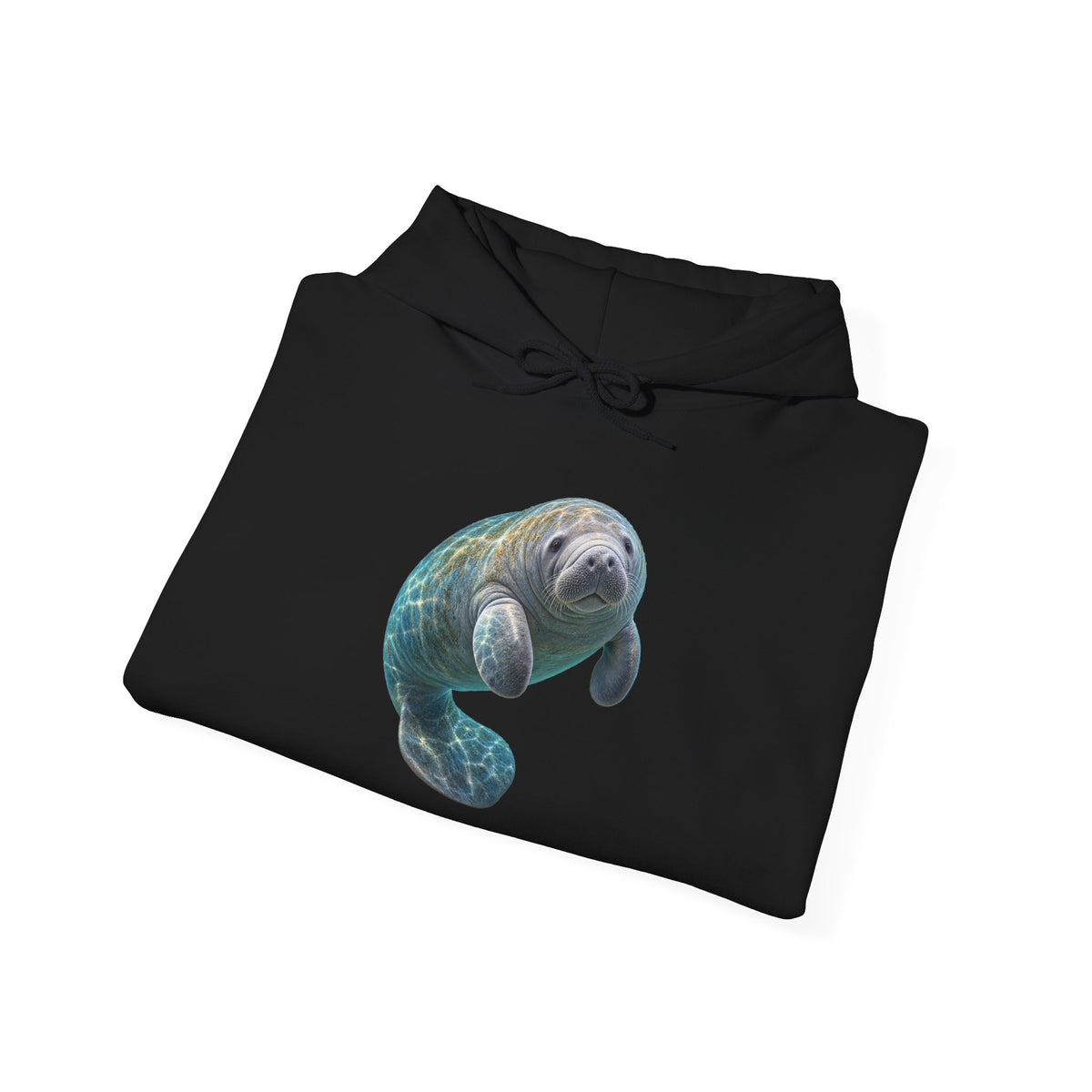 Curled Manatee in Turquoise Light Pullover Hoodie