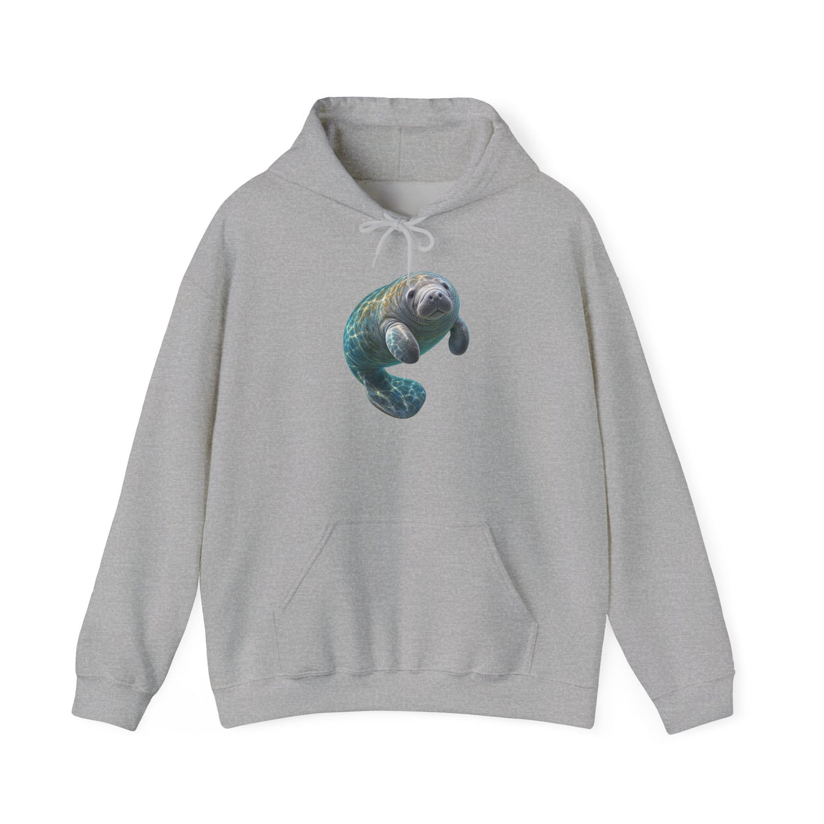 Curled Manatee in Turquoise Light Pullover Hoodie