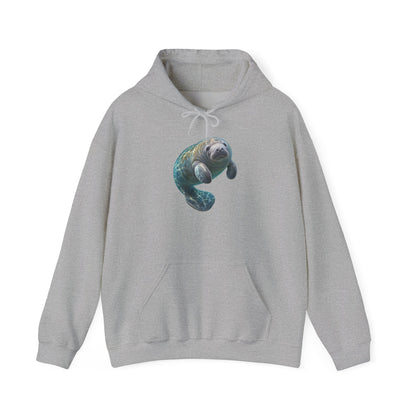Curled Manatee in Turquoise Light Pullover Hoodie
