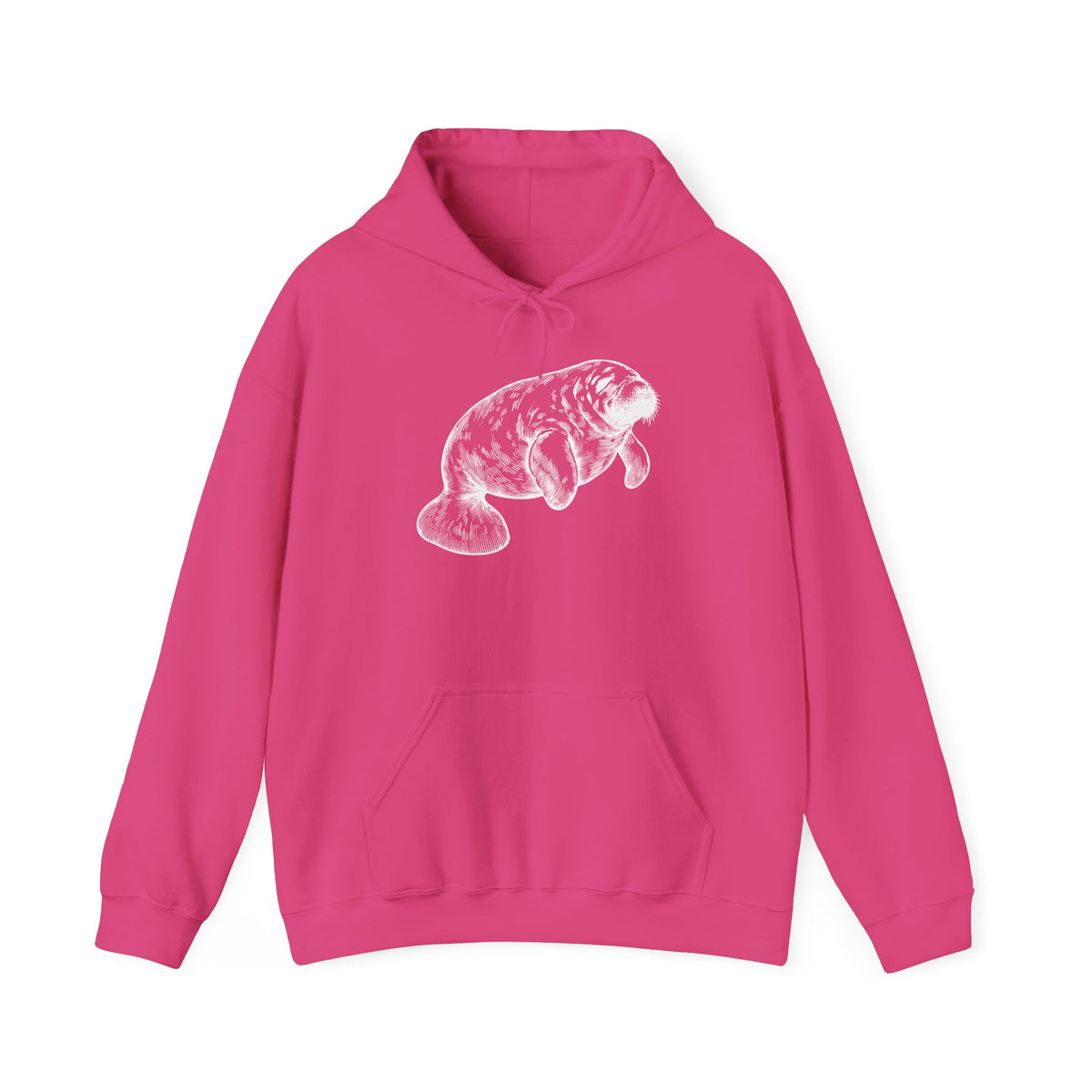 Slow Water Manatee Engraving Pullover Hoodie