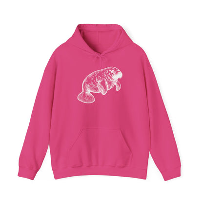 Slow Water Manatee Engraving Pullover Hoodie