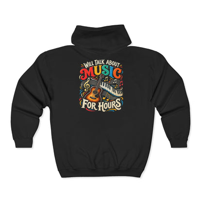 Will Talk About Music – Gildan 18600 Zip-Up Hoodie | 021