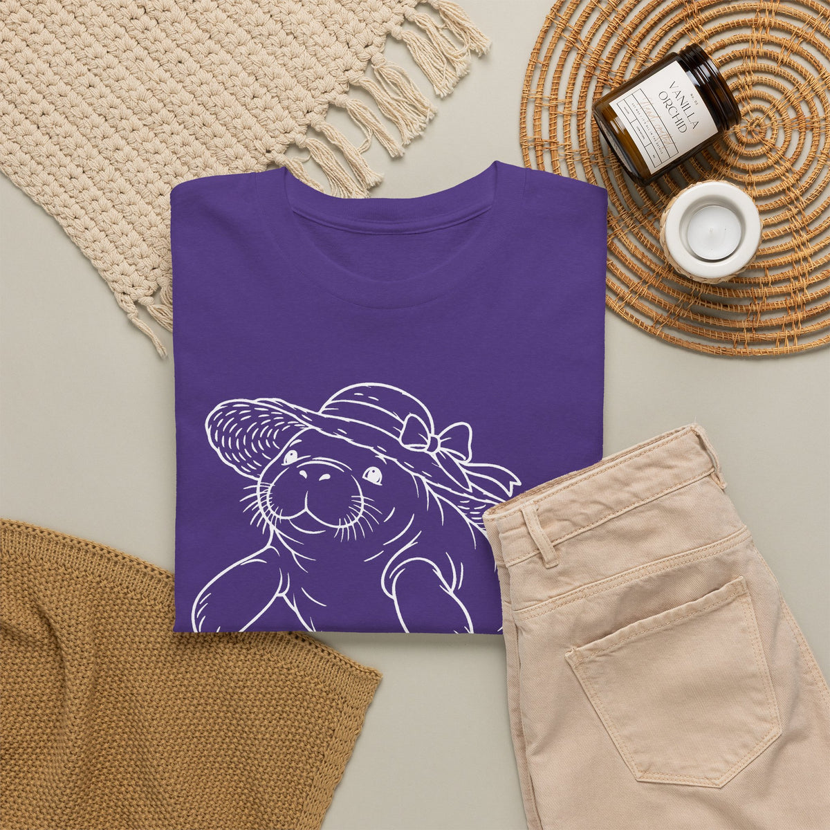 Chubby Mermaid Sunhat Sea Cow Manatee T-Shirt