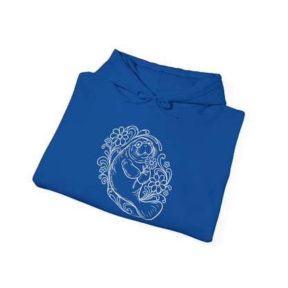 Groovy Spectacled Manatee with Daisy Pullover Hoodie