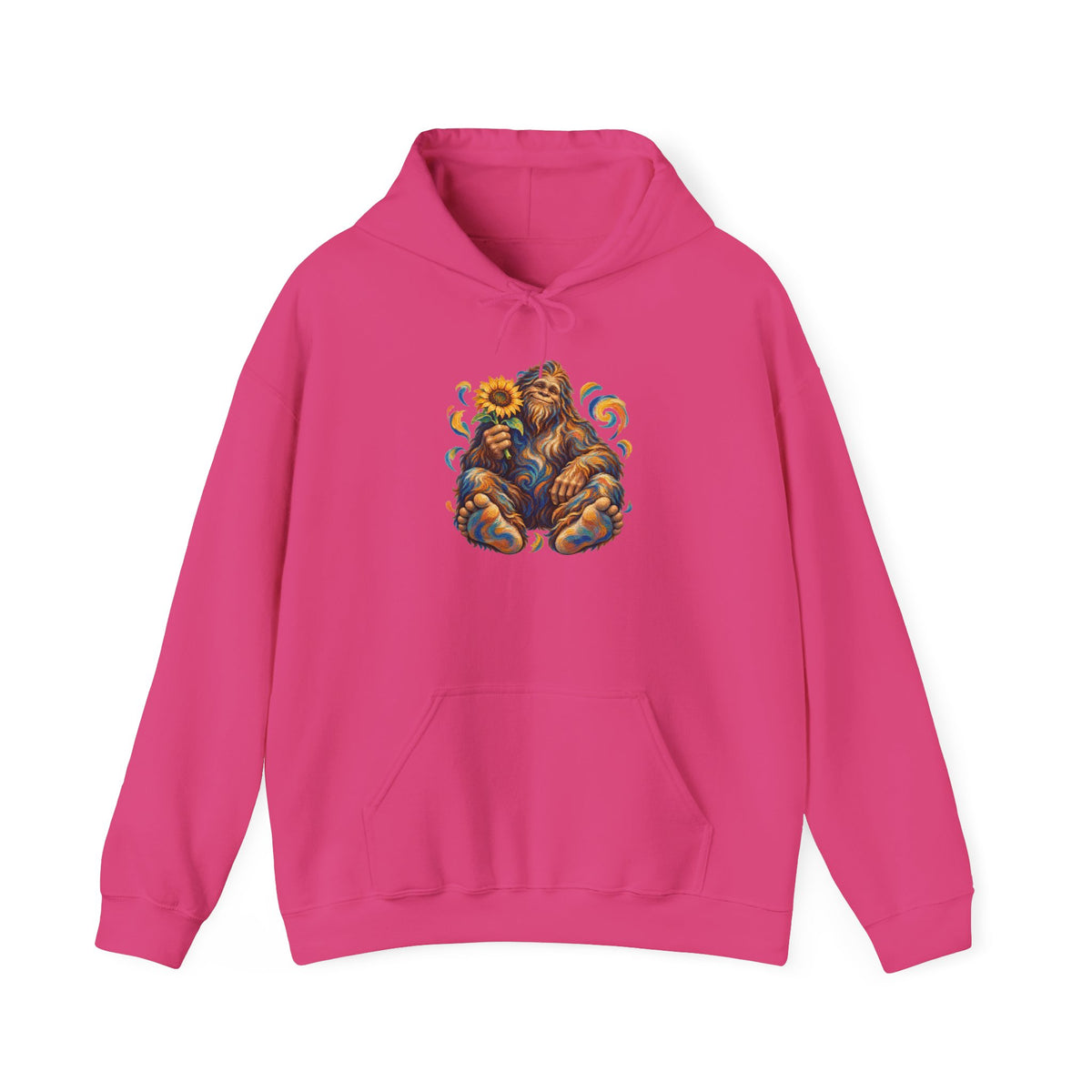 Sunflower Rest with a Shaggy Bigfoot Pullover Hoodie