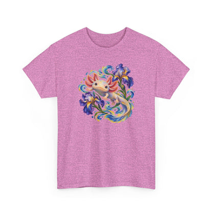 Axolotl Among Swirling Purple Irises T-Shirt