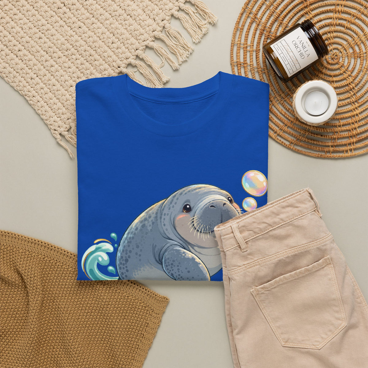 Chubby Mermaid Bubble Wishes Manatee T-Shirt