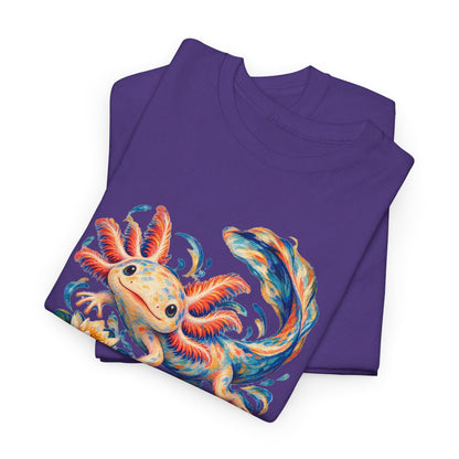 Swirling Axolotl and Lily Bloom T-Shirt