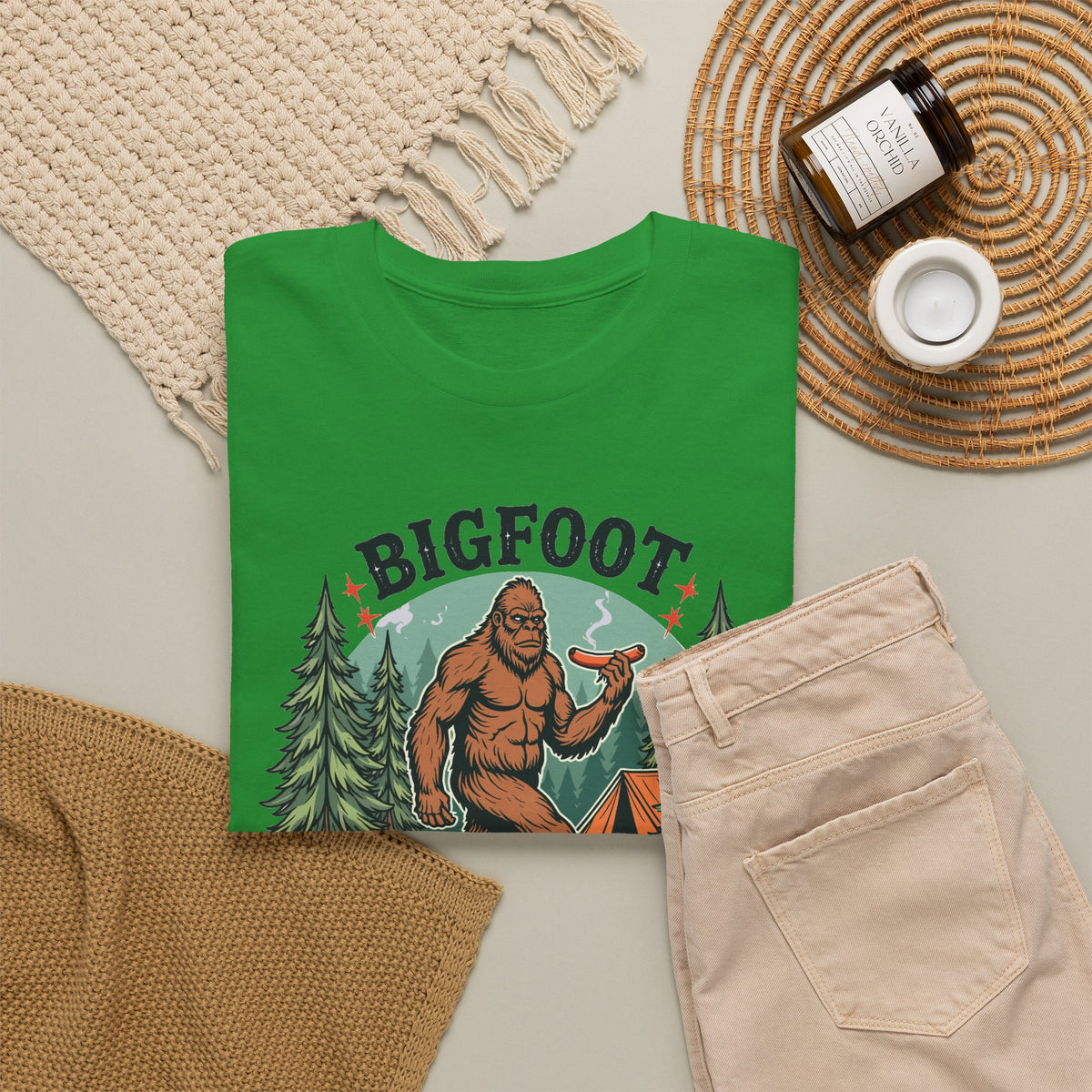 Bigfoot Grabbed My Wiener - Camping T-Shirt | Unisex Graphic Tee