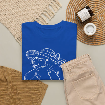 Chubby Mermaid Sunhat Sea Cow Manatee T-Shirt