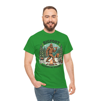Bigfoot Grabbed My Wiener T-Shirt | Funny Camping Tee