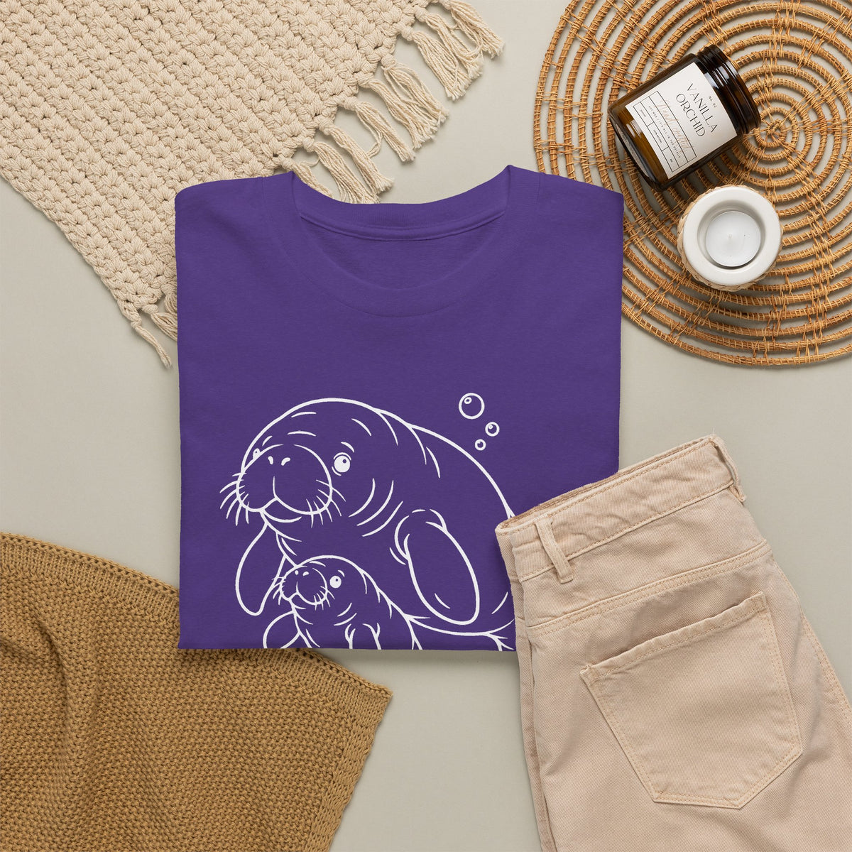 Chubby Mermaid Little Lagoon Family Manatee T-Shirt