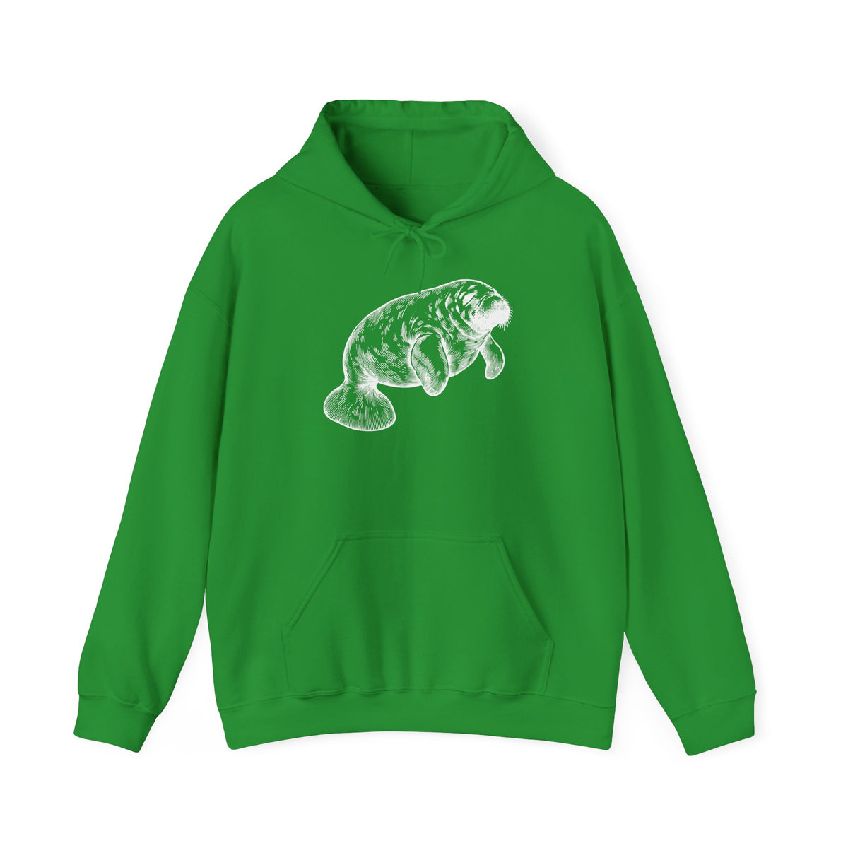 Slow Water Manatee Engraving Pullover Hoodie