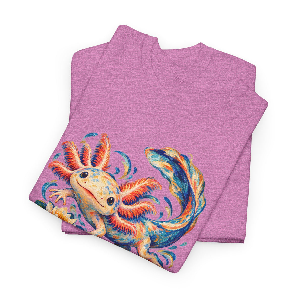 Swirling Axolotl and Lily Bloom T-Shirt
