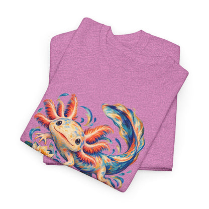 Swirling Axolotl and Lily Bloom T-Shirt
