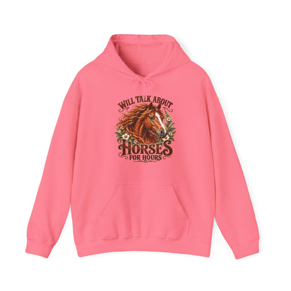 Will Talk About Horses – Safety Green/Pink Gildan 18500 Hoodie | 019