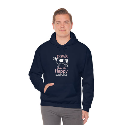 Cow Happy - Heavy Hooded Sweatshirt