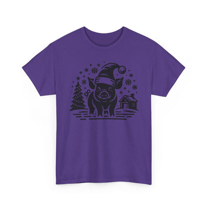 Christmas Pig T-Shirt | Festive Santa Pig Graphic Tee