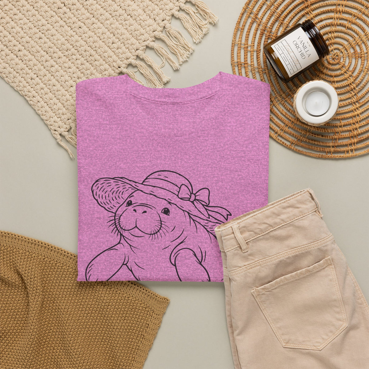 Chubby Mermaid Sunhat Sea Cow Manatee T-Shirt