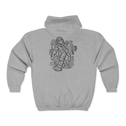 Groovy Spectacled Sasquatch Zip-Up Hoodie