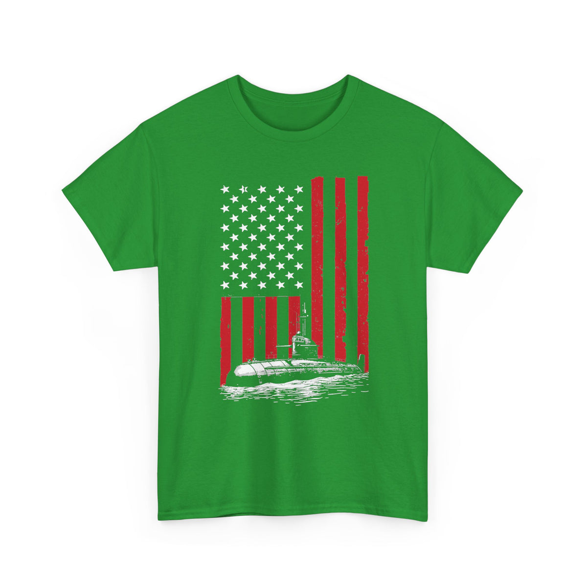 Submarine American Flag - Vertical Design T-Shirt | Unisex Graphic Tee