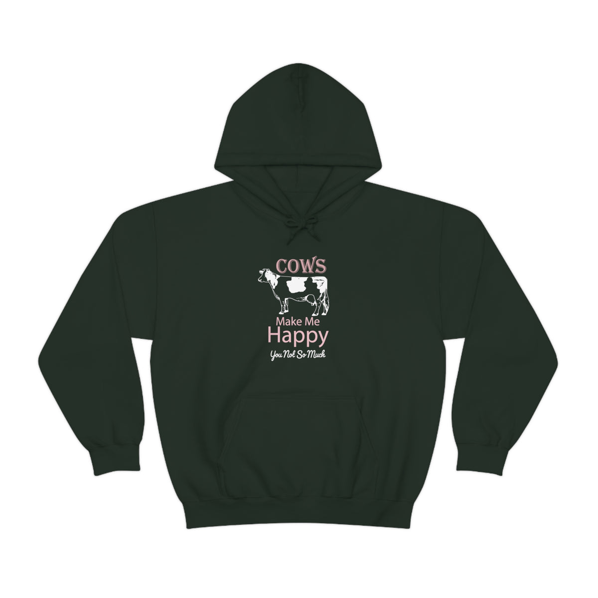 Cow Happy - Heavy Hooded Sweatshirt