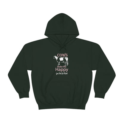 Cow Happy - Heavy Hooded Sweatshirt