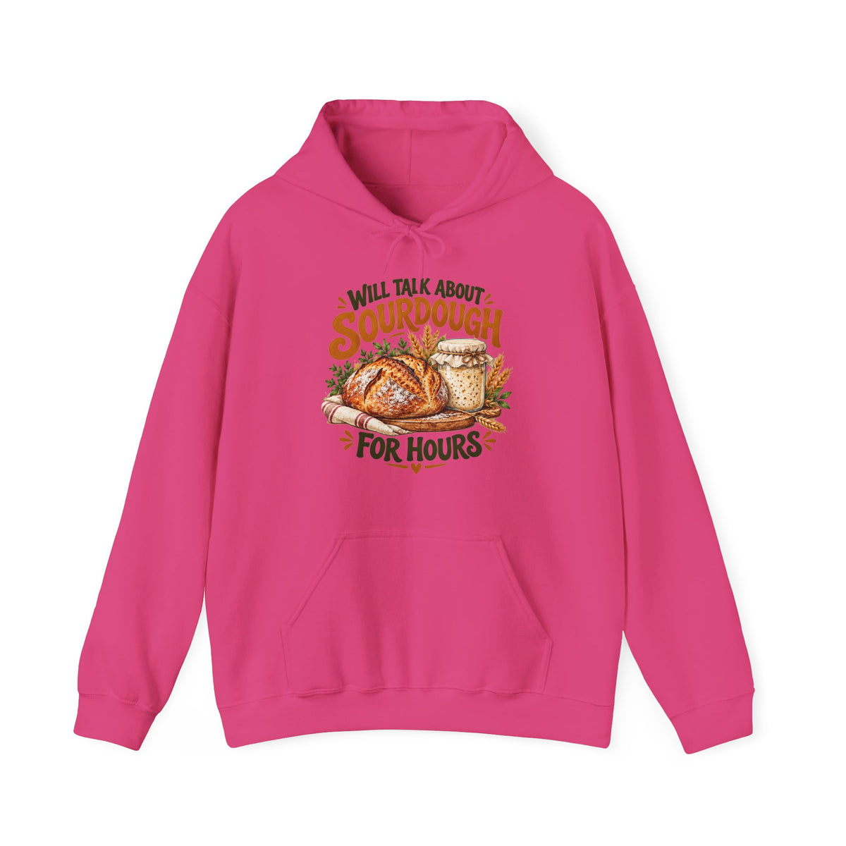 Will Talk About Sourdough – Safety Green/Pink Gildan 18500 Hoodie | 017