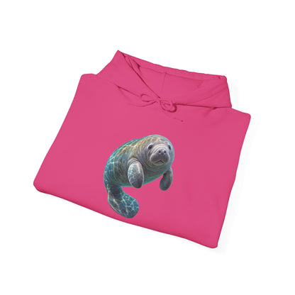Curled Manatee in Turquoise Light Pullover Hoodie