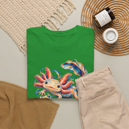 Swirling Axolotl and Lily Bloom T-Shirt