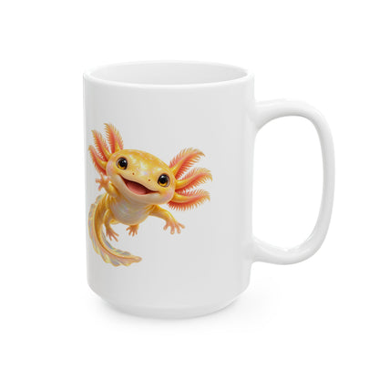 Golden Axolotl with Peach Gills Mug
