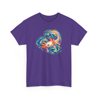 Swirling Axolotl in Turquoise Currents T-Shirt