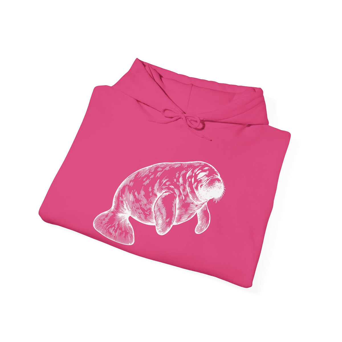 Slow Water Manatee Engraving Pullover Hoodie