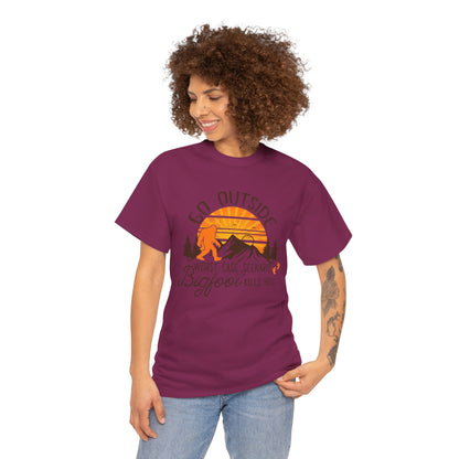 Go Outside Bigfoot T-Shirt | Funny Outdoor & Camping Tee