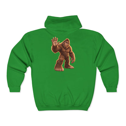 Friendly Sasquatch High Five Zip-Up Hoodie