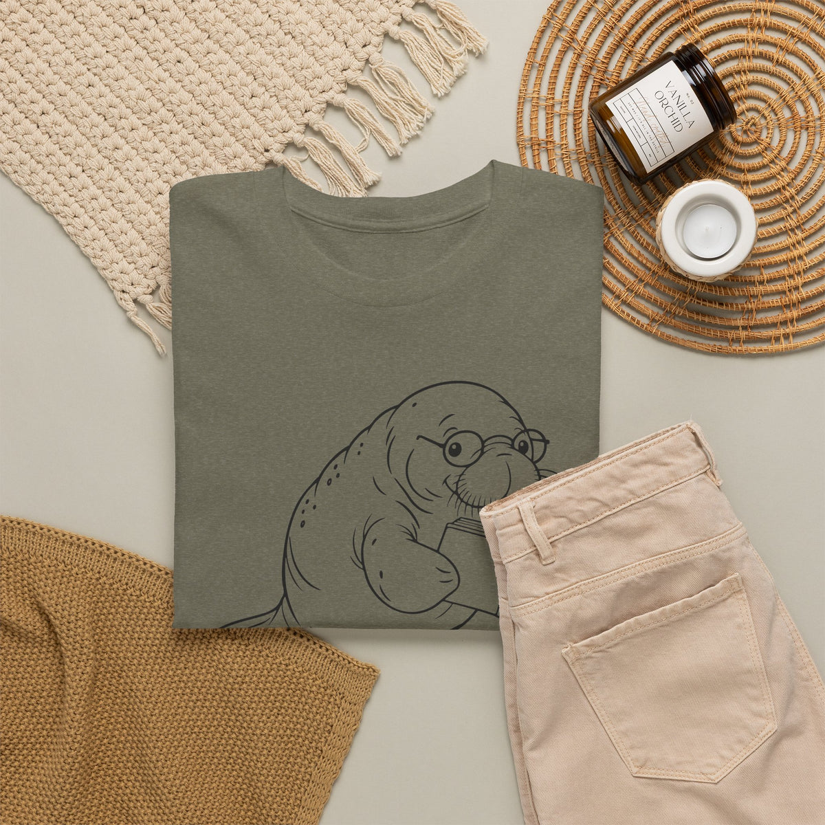 Chubby Mermaid Bookworm Buoyancy Manatee T-Shirt